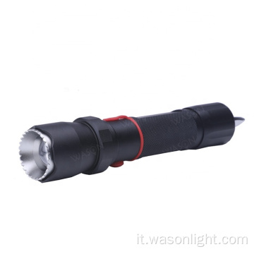 Flashlight LED in alluminio ad alta potenza di fabbrica aggiornata CA ricaricabile ricaricabile a lungo raggio zoomabile con martello